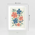 Plakat w ramie 30x40 - Kolorowe Pasmo - kwiaty, nowoczesna abstrakcja - rama biała