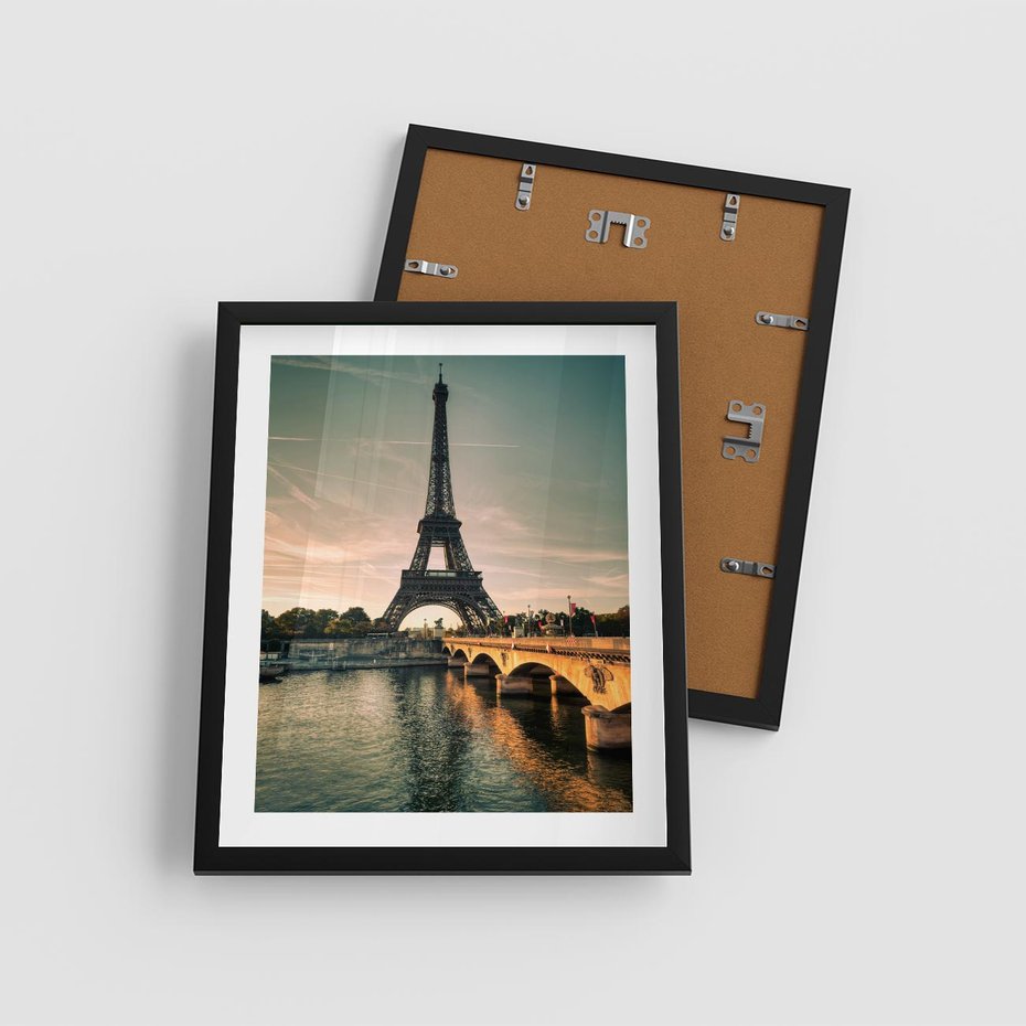 Plakat w ramie 40x50 - Paryski Szczyt - Paryż, wieża - rama czarna