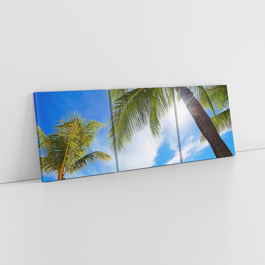 Obraz na płótnie 120x40 - Tropikalne palmy nad oceanem - palmy, ocean