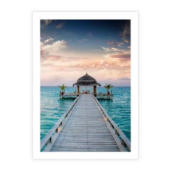 Plakat bez ramy 21x30 - Morski Pomost - morze, pomost