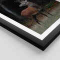 Plakat w ramie 30x40 - Spotkanie z naturą - jeleń, las - rama czarna