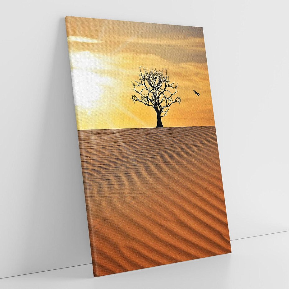 Obraz na płótnie 50x70 - Pustynia - Drzewo i słońce - pustynia, drzewo