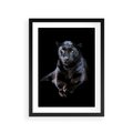 Plakat w ramie 30x40 - Czarna pantera: majestat i siła - czarna, pantera - rama czarna