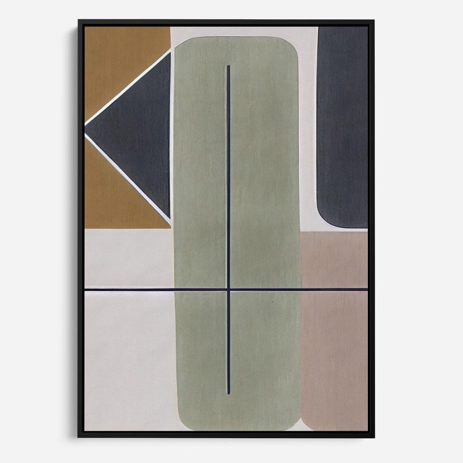 Obraz w ramie 50x70 - Sztuka Abstrakcji - geometryczne kształty, kolorowe prostokąty - rama czarna