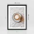 Plakat w ramie 30x40 - Kawa w Perfekcji - kawa w filiżance, cappuccino - rama czarna