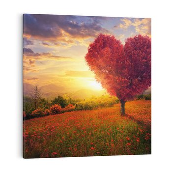 Obraz na płótnie 40x40 - serce natury - drzewo, serce