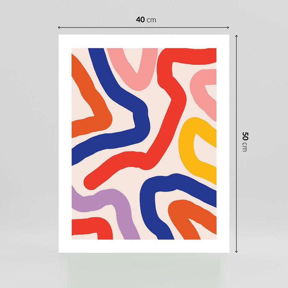 Plakat bez ramy 40x50 - Intrygujące Widzenia - abstrakcyjny kolorowy obraz, kolorowe linie