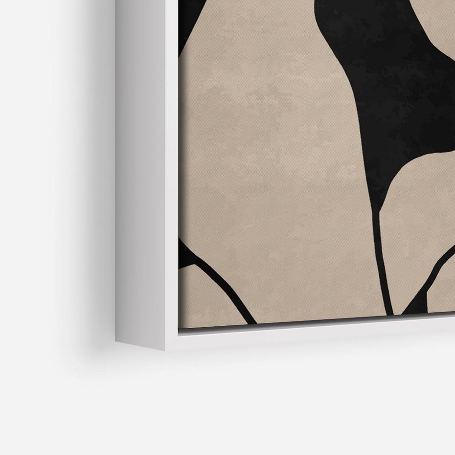 Obraz w ramie 80x80 - Nocne Pochłonięcia - abstrakcyjne linie, mroczny plakat - rama biała