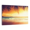 Obraz na płótnie 70x50 - Magia zachodu słońca na Karaibach - Karaiby, zachód