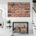 Obraz na płótnie 120x80 - Mur cegieł: industrialny urok - cegły, mur
