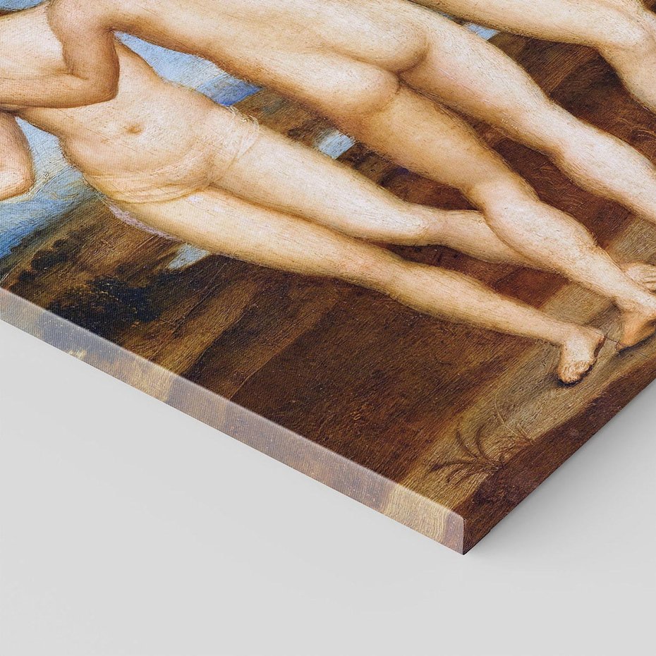 Obraz na płótnie 40x40 - "Trzy Gracje" (1504) Rafael - Reprodukcja - reprodukcja, obraz na płótnie