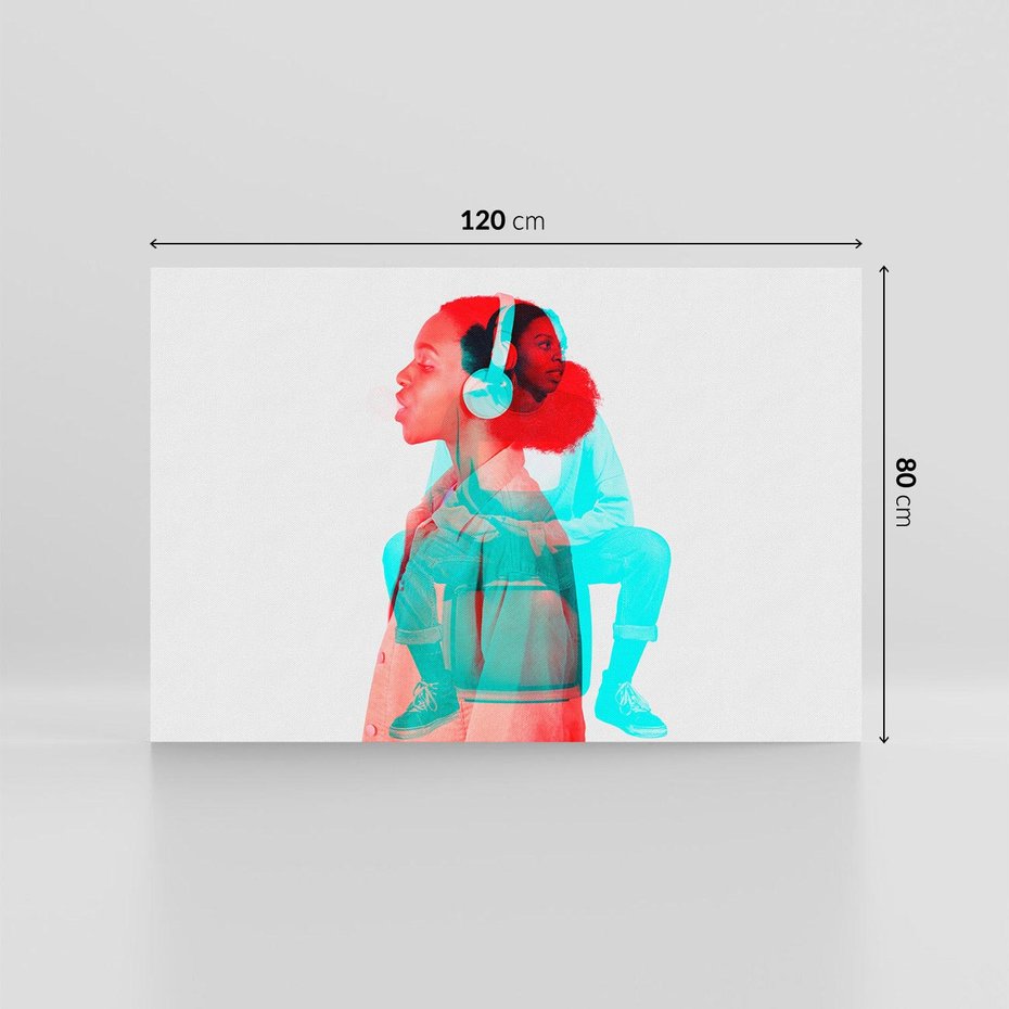 Obraz na płótnie 120x80 - Rytmy Wspomnień - kolaż zdjęć, kobieta