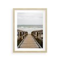 Plakat w ramie 30x40 - Morze i drewniany pomost - morze, pomost - rama drewno