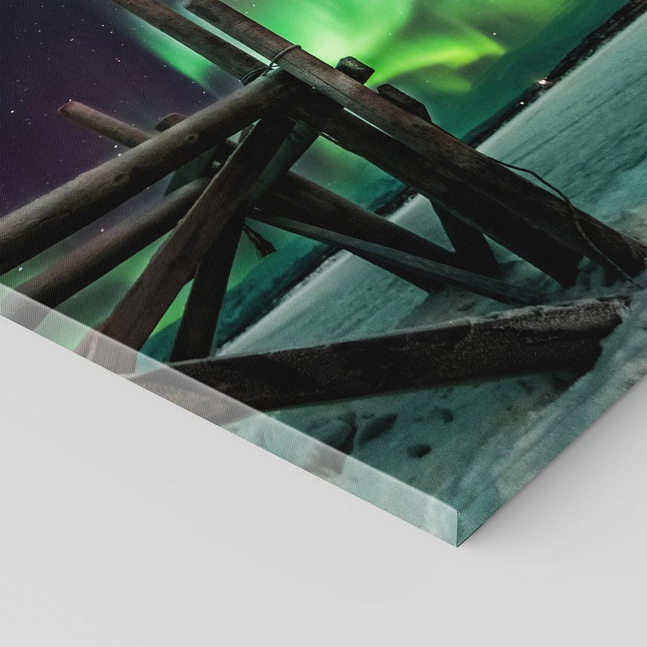 Obraz na płótnie 80x120 - Zorza polarna w tajemniczej nocnej przestrzeni - zorza, polarna