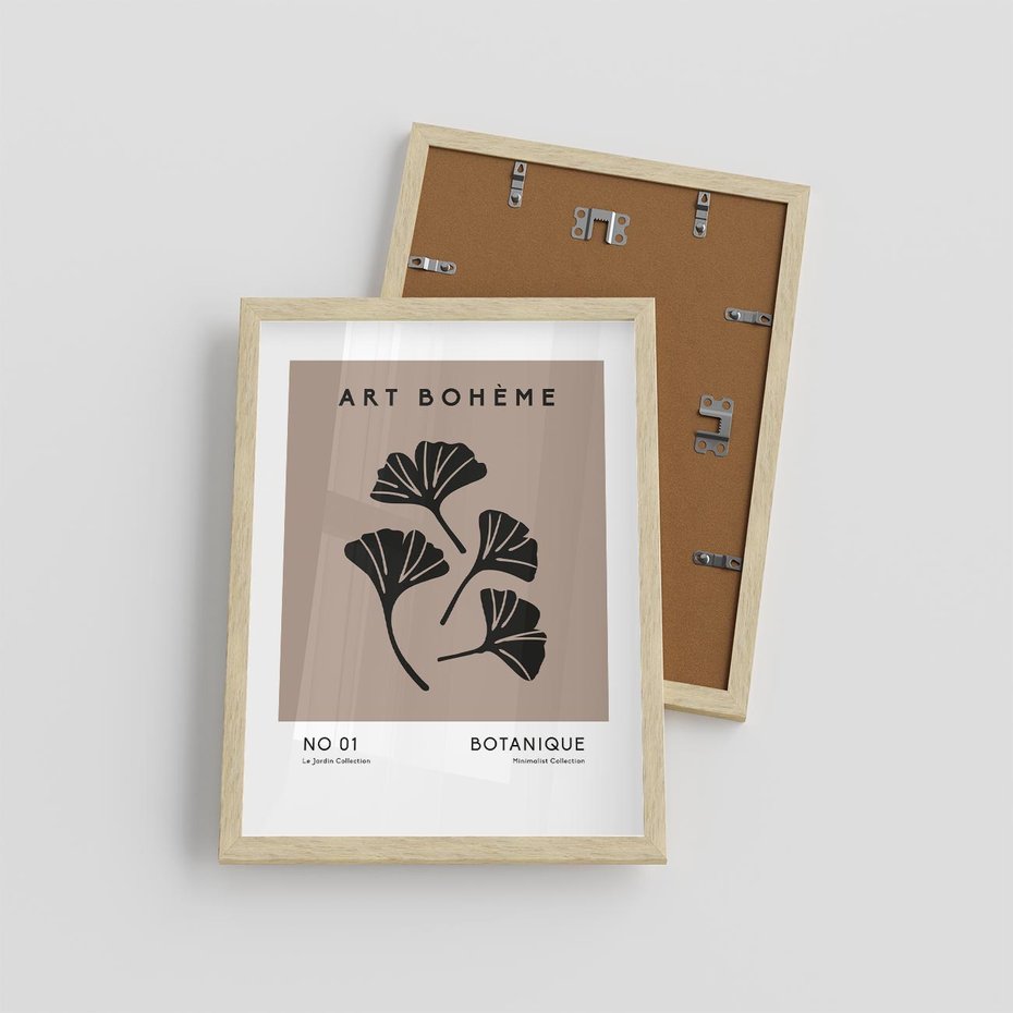 Plakat w ramie 30x40 - Botaniczne wymysły - sztuka boho, plakat - rama drewno