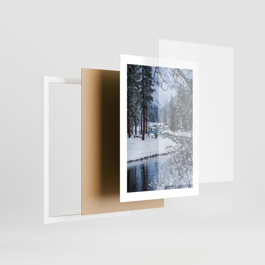 Plakat w ramie 30x40 - Śnieżne cuda - zima, las - rama biała