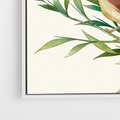 Obraz w ramie 50x70 - Roślinne Nastroje - japońska sztuka, ptak - rama biała
