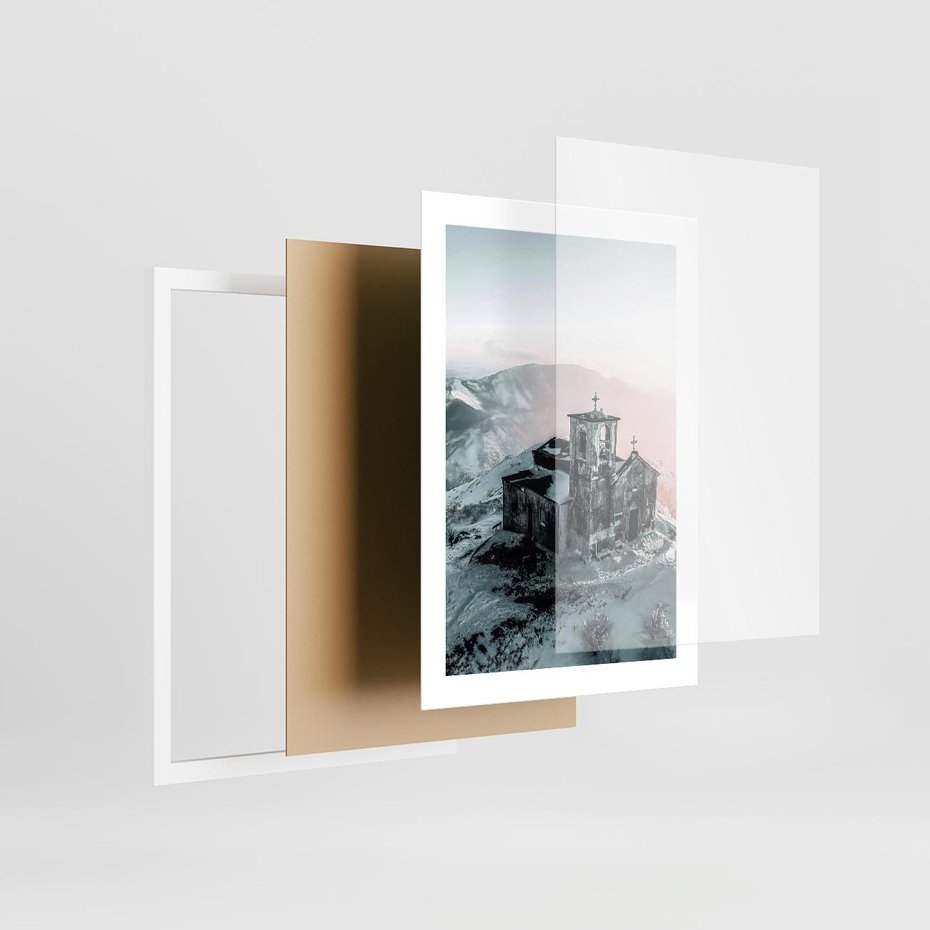 Plakat w ramie 30x40 - Stary Kościół w Górach - stary kościół, ruiny - rama biała