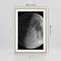 Plakat w ramie 50x70 - Kontrastowy księżyc w czerni i bieli - księżyc, czarno - rama drewno