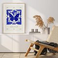 Plakat w ramie 30x40 - Wibracje Wnętrza - nowoczesny plakat, odcienie błękitu - rama drewno