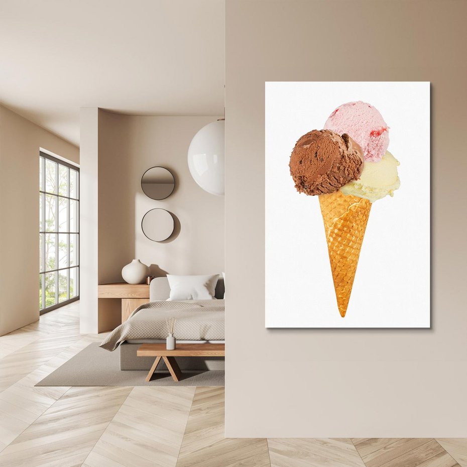 Obraz na płótnie 50x70 - Slodki Raj Lodziarni - lody, deser