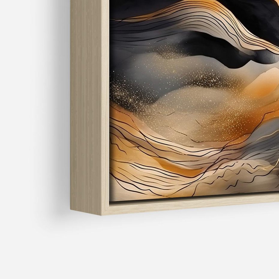 Obraz w ramie 100x70 - Grafika Zachodu - nowoczesna grafika, odcienie pastelowe - rama drewno