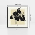 Obraz w ramie 50x50 - Ekspresja w szkicowanych kształtach - kwiaty, typografia - rama czarna