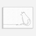 Obraz w ramie 70x50 - Koci Szkic - szkic, line art - rama biała
