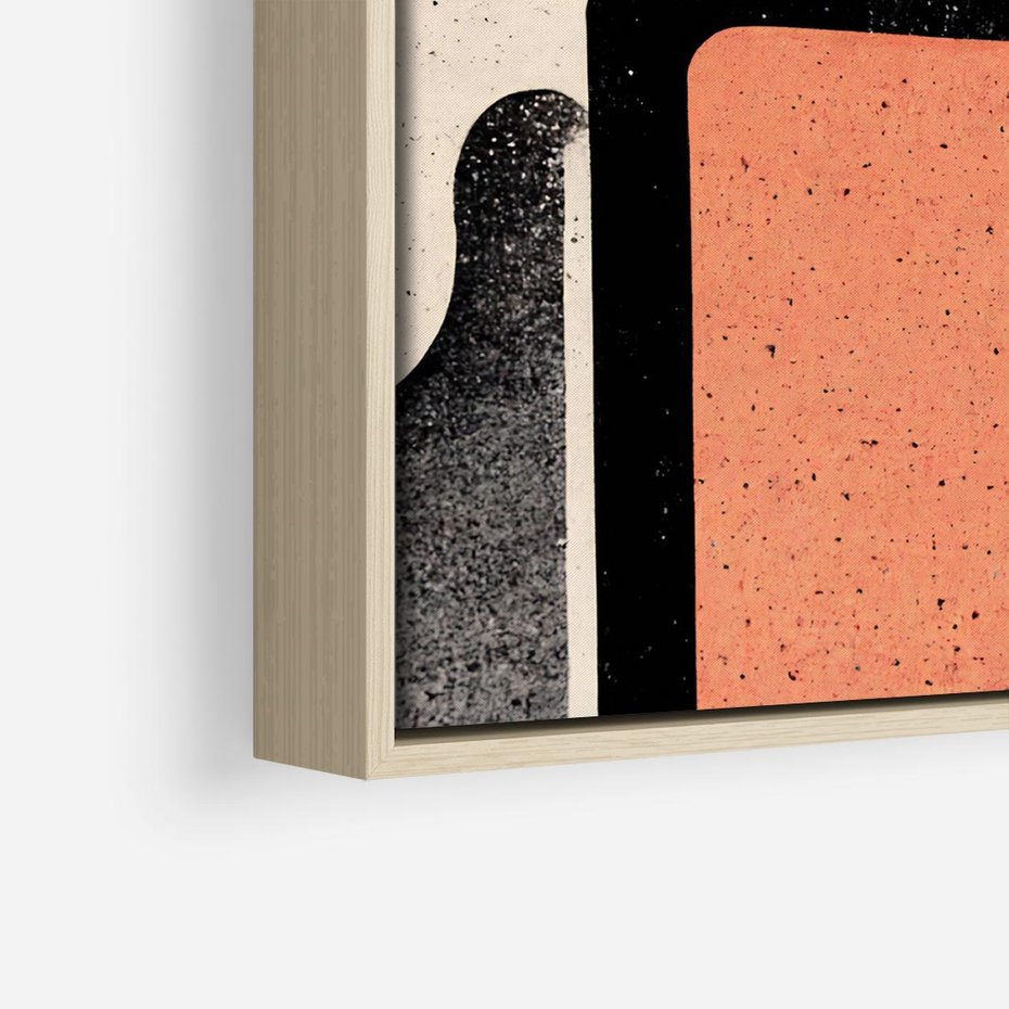 Obraz w ramie 80x80 - Loftowa Harmonia - abstrakcja, styl loftowy - rama drewno