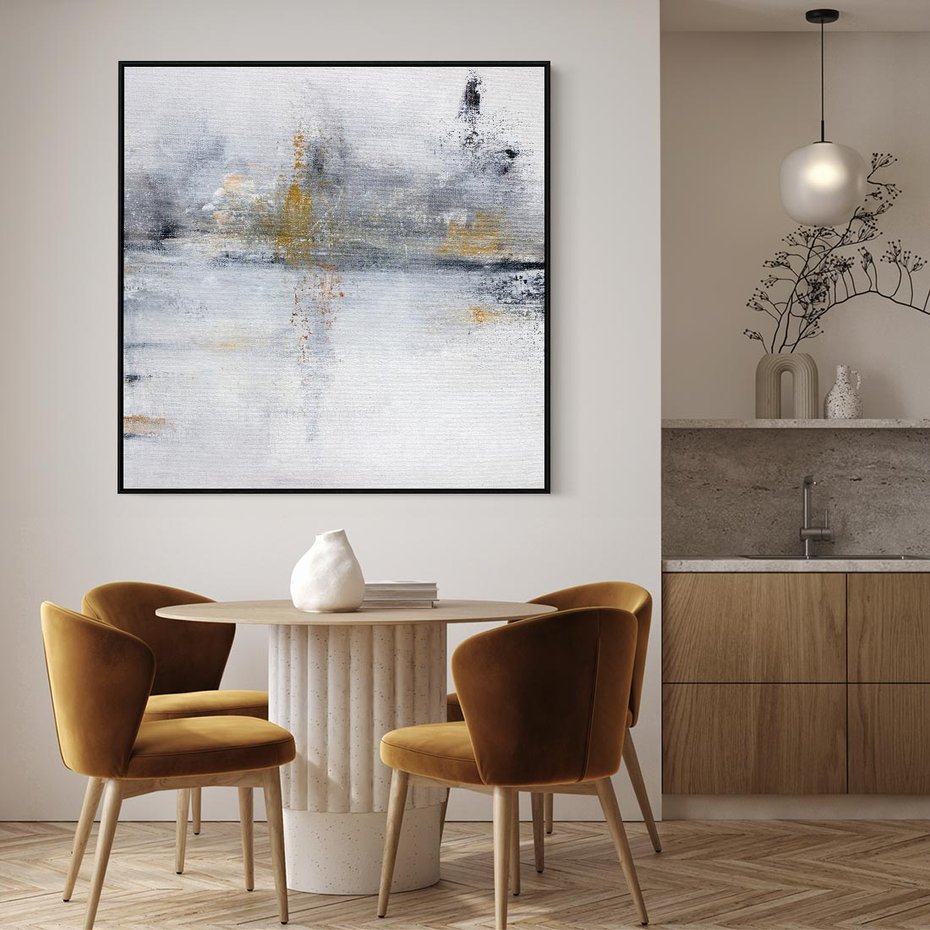 Obraz w ramie 50x50 - Kontrastujące Chaosy - abstrakcja, kontrast - rama czarna