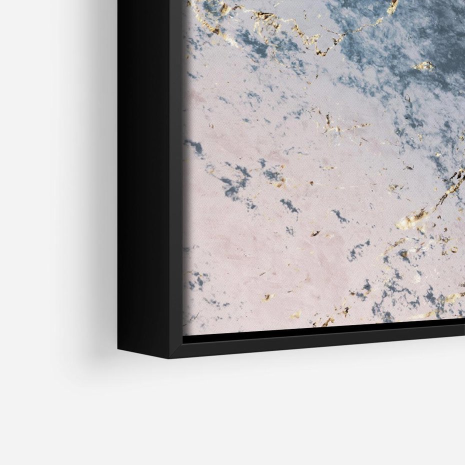 Obraz w ramie 50x50 - Elegancja i Wyrafinowanie - marmur, złoto - rama czarna