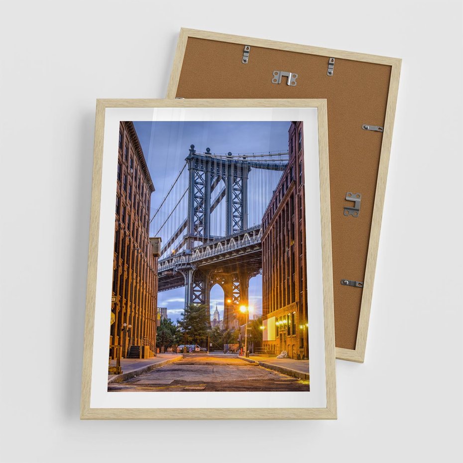 Plakat w ramie 50x70 - Most w mieście - most, miasto - rama drewno