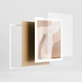 Plakat w ramie 40x50 - Sztuka Nagiej Formy - szkic nagiej kobiety, kolory beżowe - rama biała