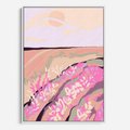 Obraz w ramie 80x120 - Harmonijny Świt - pastelowy krajobraz, nowoczesny plakat - rama biała