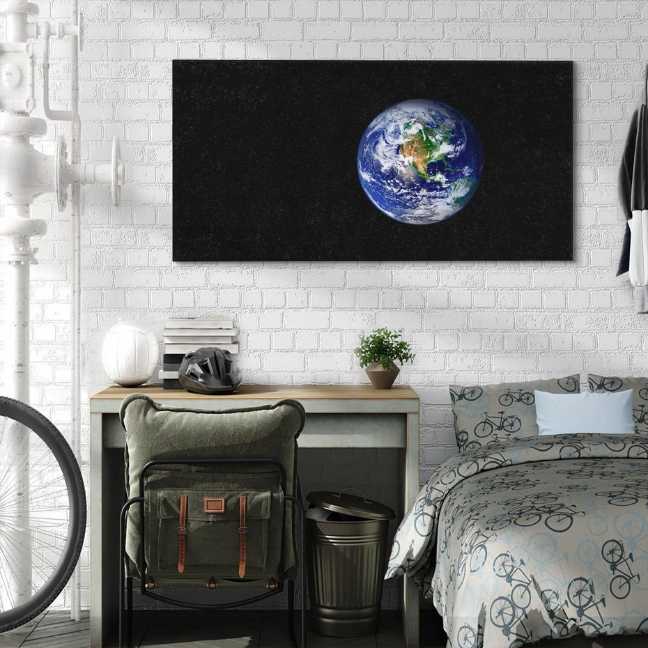 Obraz na płótnie 120x60 - Magiczne kosmiczne krajobrazy: ziemia i gwiazdy - kosmos, ziemia