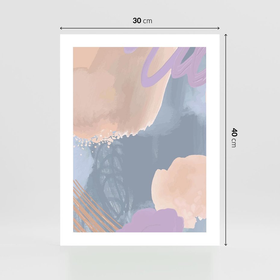 Plakat bez ramy 30x40 - Rozmyte Akwarelowe Marzenia - abstrakcyjne akwarelowe plamy, pastele