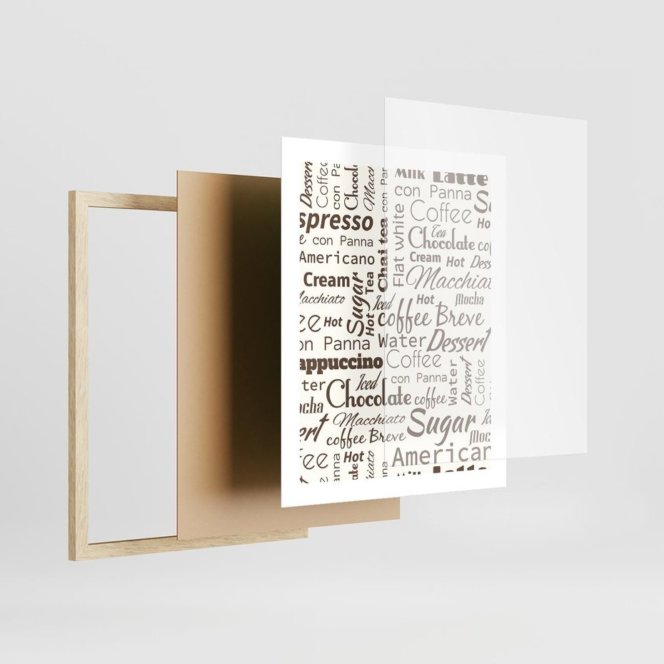 Plakat w ramie 40x50 - Kawa w Stylu Coffee - kawa, coffee - rama drewno