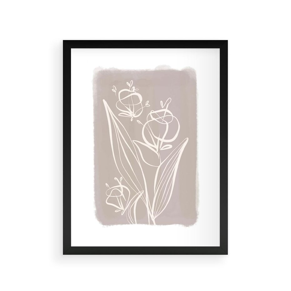 Plakat w ramie 30x40 - Pastelowe Nastroje - nowoczesny subtelny plakat, beżowy - rama czarna