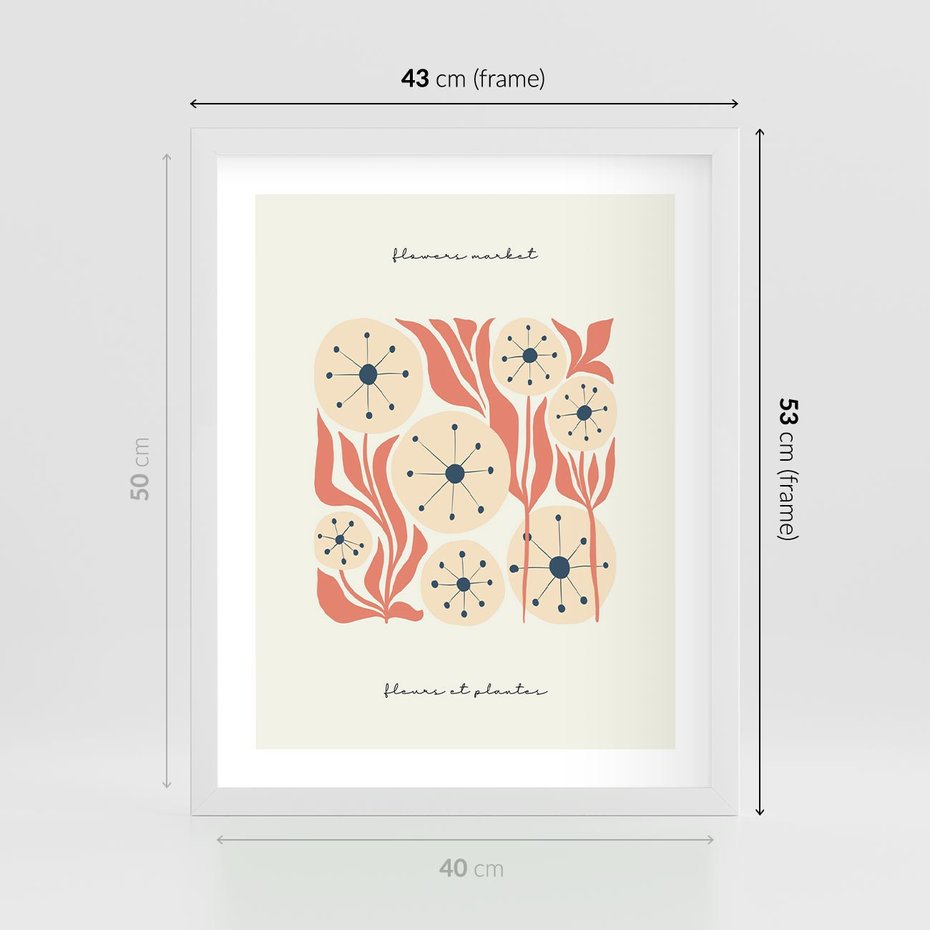 Plakat w ramie 40x50 - Dmuchawce w Abstrakcji - dmuchawce, abstrakcja - rama biała