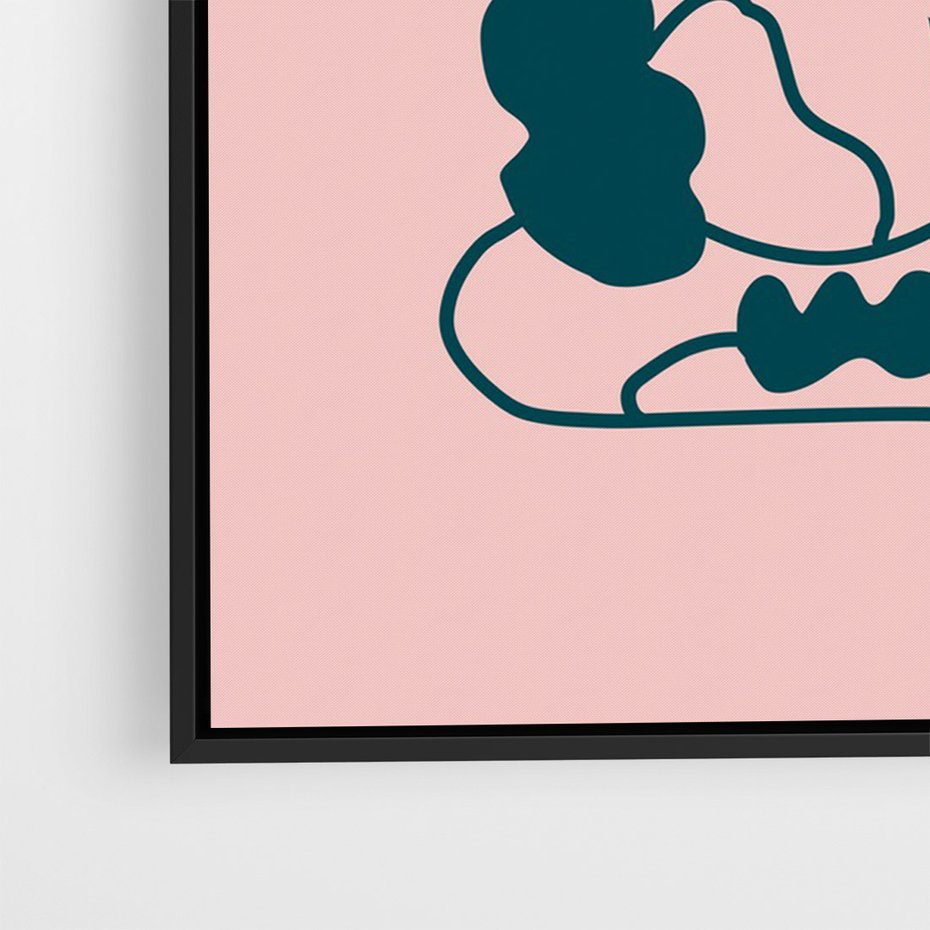 Obraz w ramie 50x70 - Kształty Nieznanego Świata - abstrakcyjne liście, boho styl - rama czarna