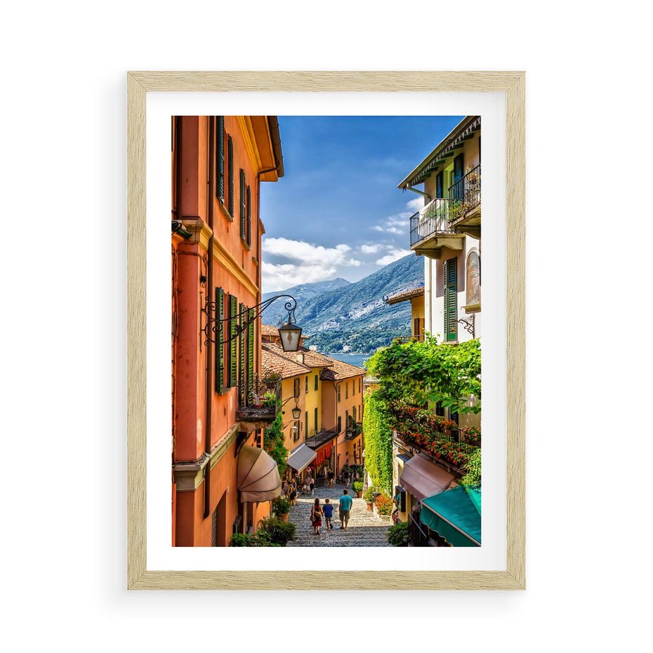 Plakat w ramie 50x70 - Tropienie Nieskończoności - uliczka, perspektywa - rama drewno