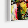 Obraz w ramie 80x80 - Szalejące ognie kolorów - abstrakcja, farby olejne - rama biała