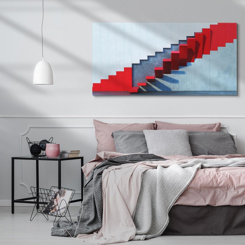 Obraz na płótnie 120x60 - Schody w abstrakcyjnej podróży - schody, abstrakcja