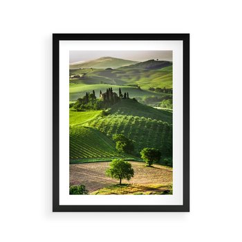 Plakat w ramie 50x70 - Pejzaż Widoczek - widoczek, pejzaż - rama czarna