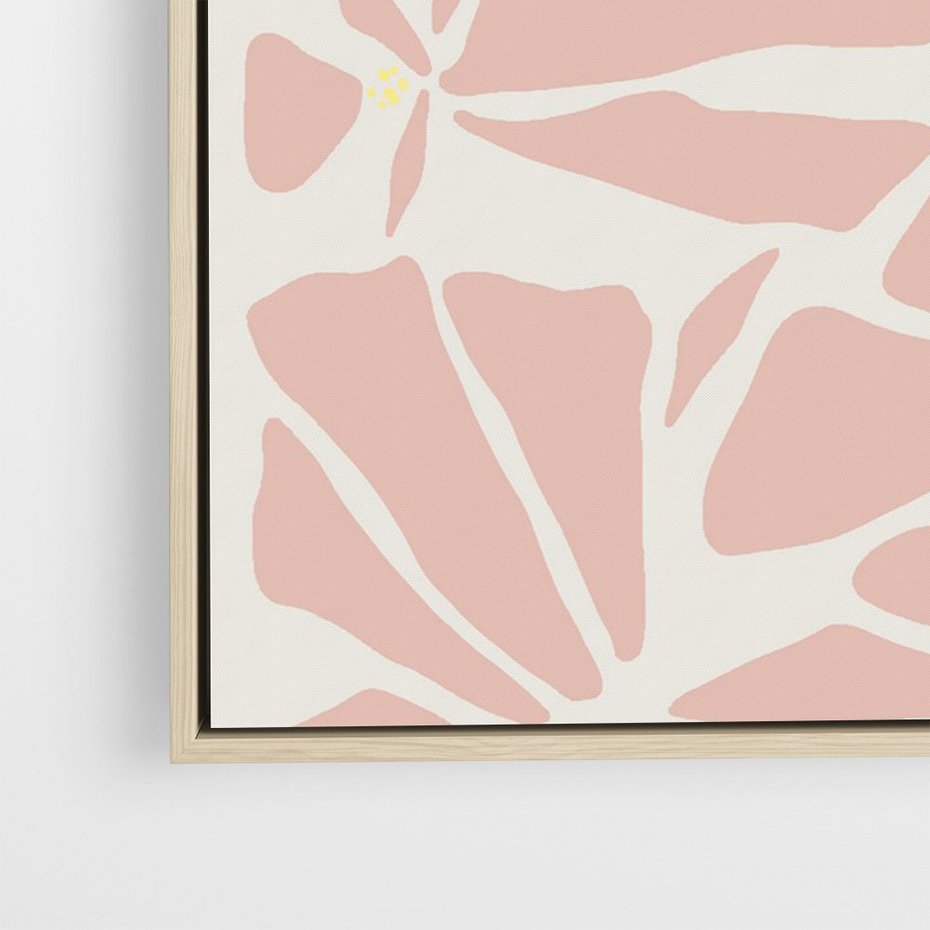 Obraz w ramie 50x70 - Akwarelowe Promienie - abstrakcyjne boho kwiaty, kompozycja - rama drewno