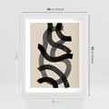 Plakat w ramie 40x50 - Strukturalne Odbicia Innowacji - zaplątane minimalistyczne linie, na bezowym tle - rama biała