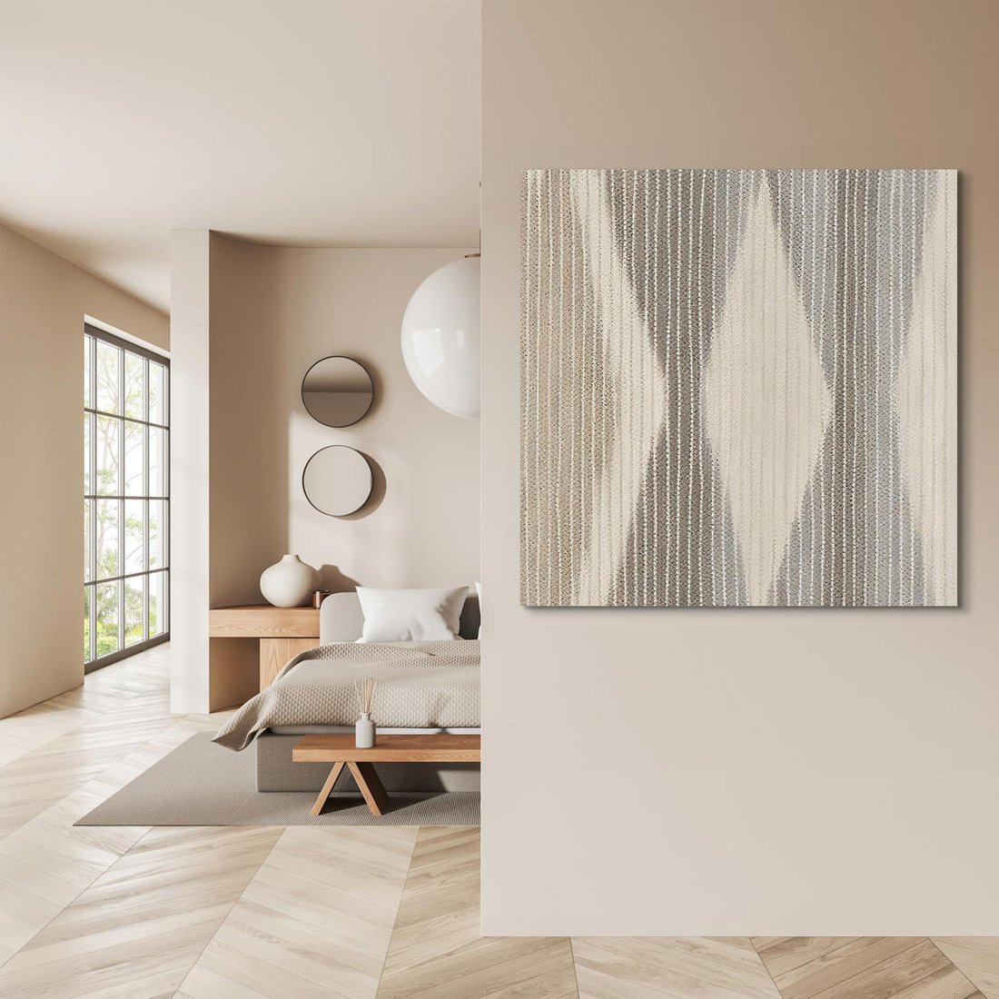 Obraz na płótnie 70x70 - Melancholijny spacer barw - symetryczne, geometryczne