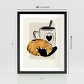 Plakat w ramie 40x50 - Śniadanie z Croissantem - grafika, croisant - rama czarna