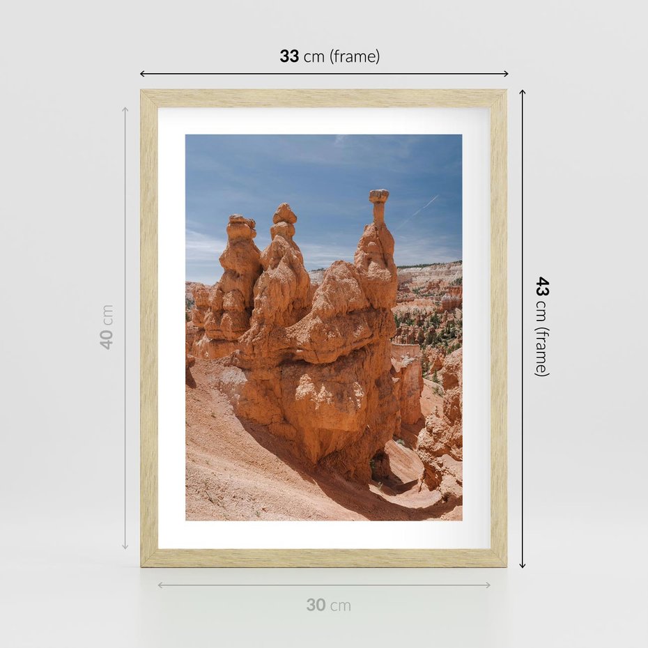 Plakat w ramie 30x40 - Spektakularne Formacje Naturalne - kanion, pustynia - rama drewno