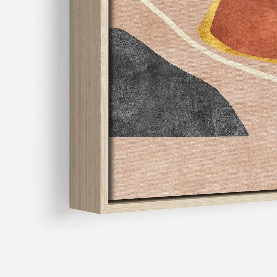 Obraz w ramie 80x80 - Miedziana Ekspresja - abstrakcyjne kształty, plamy - rama drewno